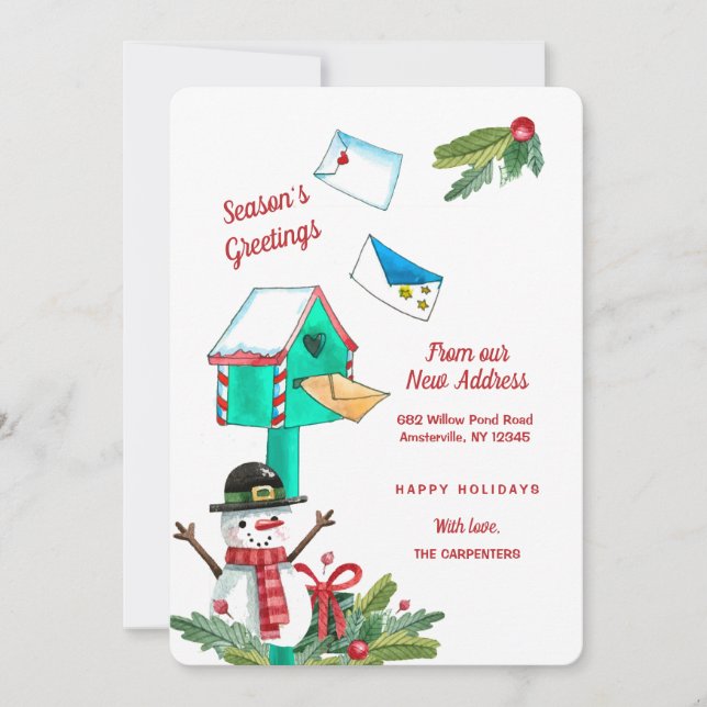 Weihnachts-Mailbox Neue Adresse Ankündigung (Vorderseite)