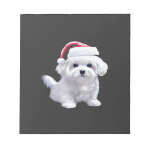 Weihnachts-Maltese - Perfekt für Tierliebhaber-Kla Notizblock