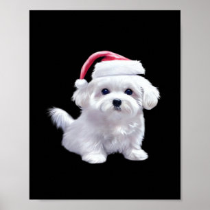 Weihnachts-Maltese - Perfekt für Tierliebhaber-Kla Poster