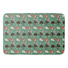 Weihnachts-Maltipoo-Hunde Badematte