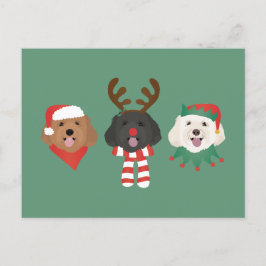 Weihnachts-Maltipoo-Hunde Postkarte