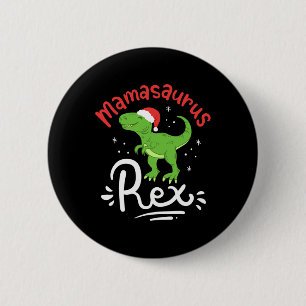 Weihnachts-Mama-Saurus-Rex-Dinosaurier-Mutter-Xmas Button