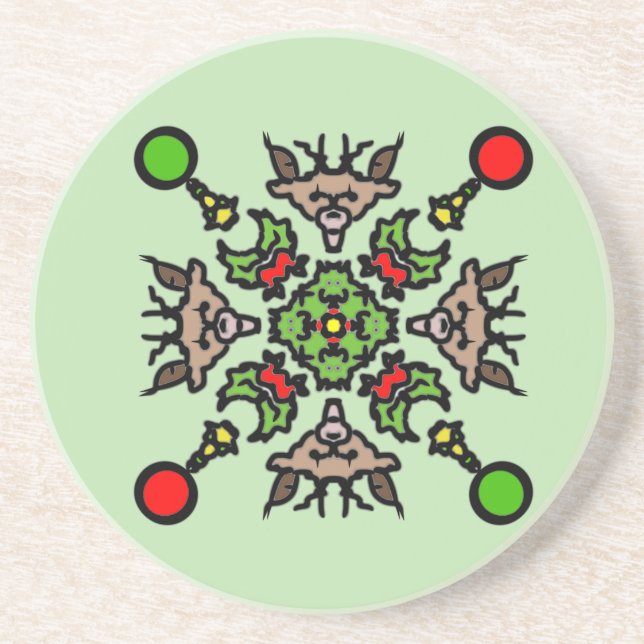 Weihnachts-Mandala-Muster Getränkeuntersetzer (Vorne)