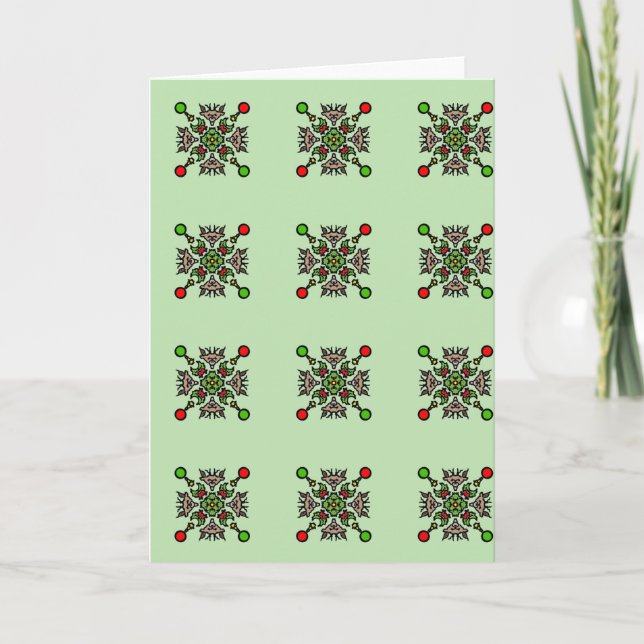 Weihnachts-Mandala-Muster Karte (Vorderseite)