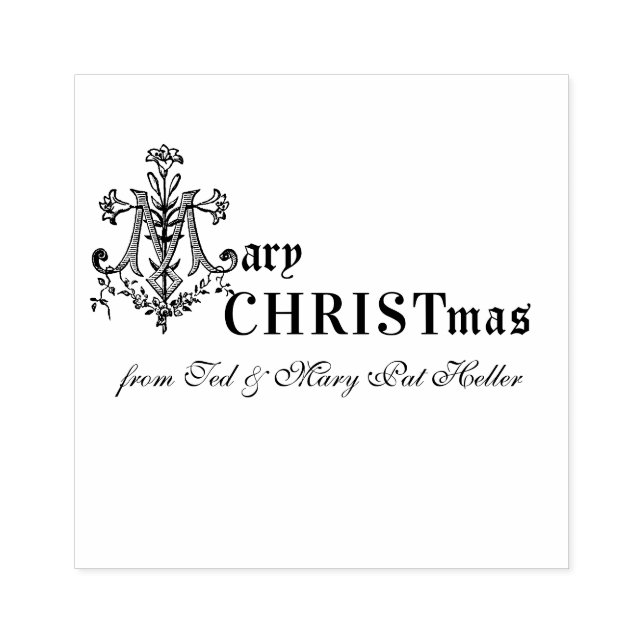 Weihnachts-Marian Cross Religious katholische Gruß Gummistempel (Prägung)