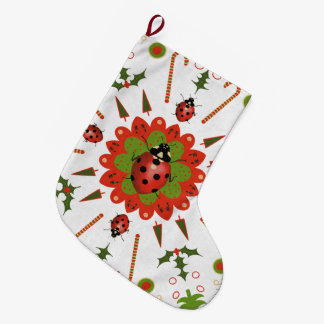 Weihnachts-Marienkäfer Rot, Grün und Weiß Großer Weihnachtsstrumpf