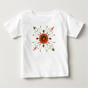 Weihnachts-Marienkäfer Rot Weiß Grün Baby T-shirt