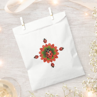 Weihnachts-Marienkäfer Rot Weiß Grün Papier Geschenktütchen