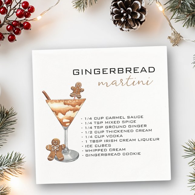 Weihnachts Martini Cocktail Rezept Gingerbrei Serviette (Von Creator hochgeladen)