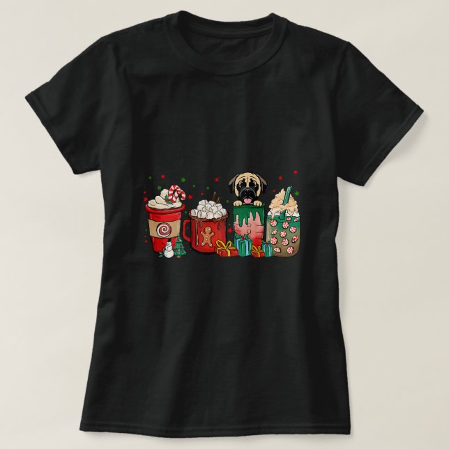 Weihnachts Mastiff Hund Kaffee Cups xmassage Winte T-Shirt (Design vorne)