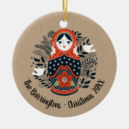 Weihnachts-Matryoshka-Ornament Keramik Ornament