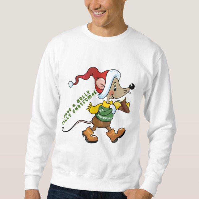 Weihnachts-Maus Holiday mens Sweatshirt (Vorderseite)