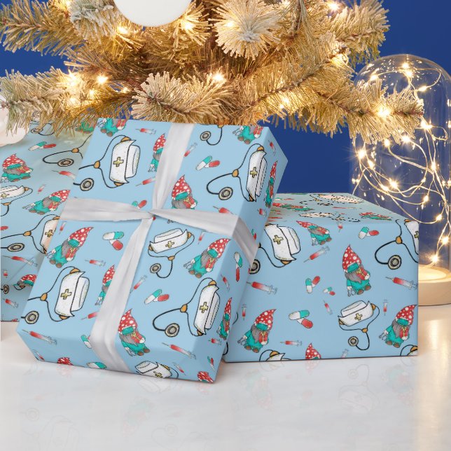 Weihnachts Medical Gnome Muster Geschenkpapier (Feiertage)