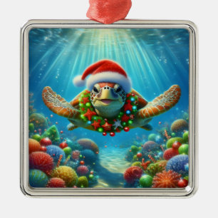 Weihnachts-Meeres-Schildkröten-Schmuck Ornament Aus Metall