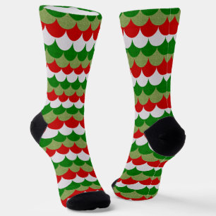 Weihnachts-Meerjungfrau-Schuppen Glitzern Festtags Socken
