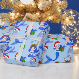 Weihnachts-Meerjungfrauen Geschenkpapier