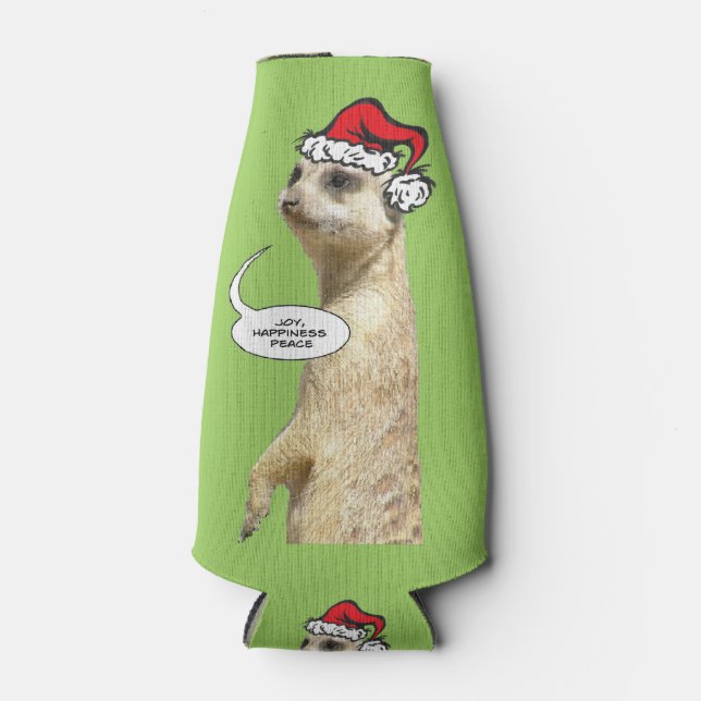 Weihnachts Meerkat Maßgeschneiderte Flasche Cooler Flaschenkühler (Vorderseite)