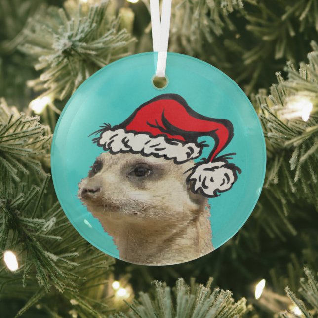 Weihnachts Meerkat Maßgeschneidertes Glas Ornament (InSitu)