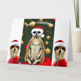 Weihnachts Meerkats Santa Karte