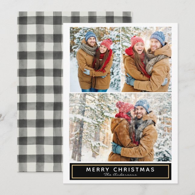 Weihnachts-Mehrfachfotokarte Feiertagskarte (Vorne/Hinten)