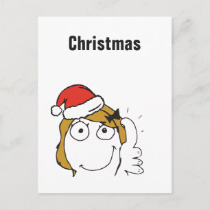 Weihnachts-Memes Blonde Troll Benutzerdefinierter  Feiertagspostkarte