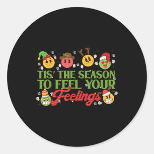 Weihnachts Mental Health Awareness Nurity Therapeu Runder Aufkleber