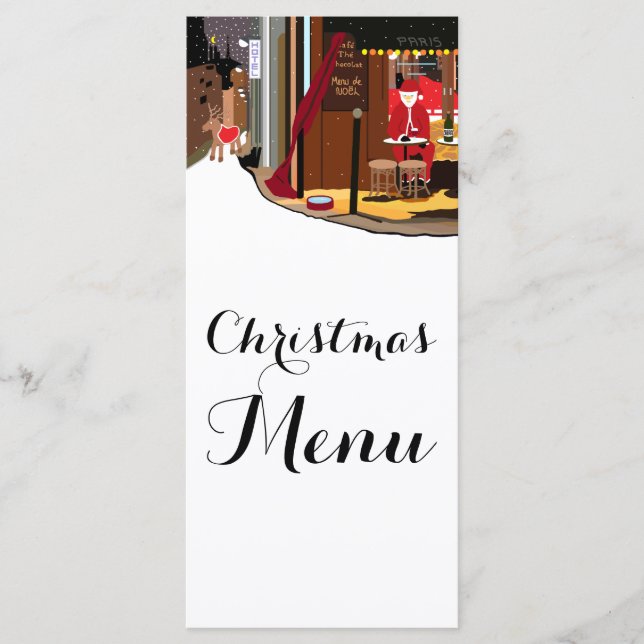 Weihnachts-Menü in Paris Menükarte (Vorderseite)