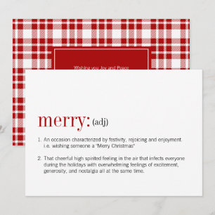 Weihnachts-Merry-Definition Feiertagskarte
