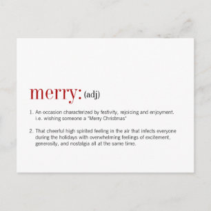 Weihnachts-Merry-Definition Feiertagspostkarte