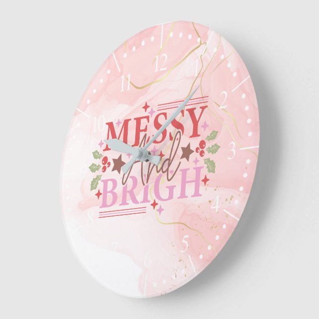 Weihnachts-Messy Große Wanduhr (Winkel)