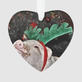 Weihnachts-Mini-Schwein Herzdekoration Ornament