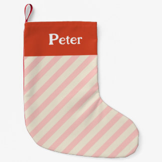Weihnachts-Minimal-Diagonalstreifen Rosa Kleiner Weihnachtsstrumpf