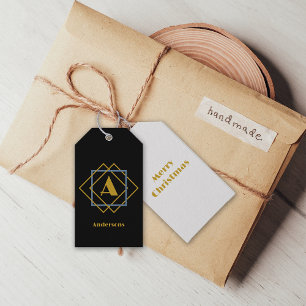 Weihnachts-Minimalistische Monogramm in Rahmen nac Geschenkanhänger