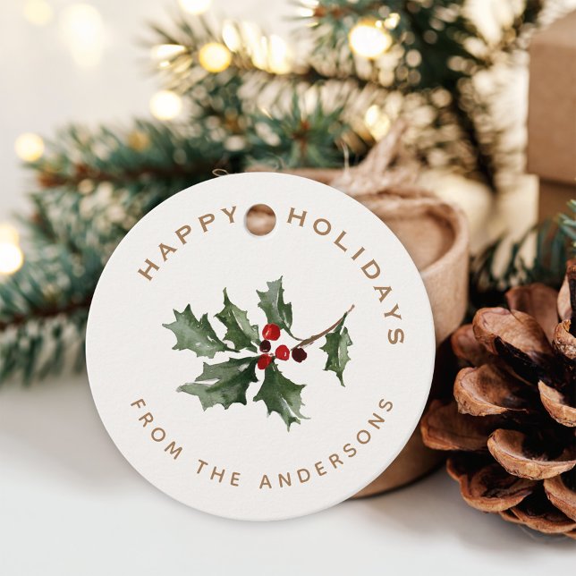 Weihnachts-Mistletoe Familienname Geschenk Geschenkanhänger (Von Creator hochgeladen)