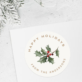 Weihnachts-Mistletoe Familienname Geschenk Runder Aufkleber