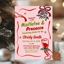 Weihnachts-Mistletoe und Prosecco-Brautparty