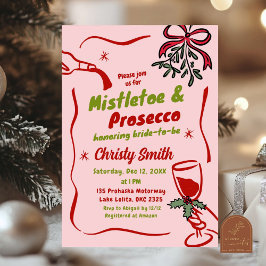 Weihnachts-Mistletoe und Prosecco-Brautparty Einladung