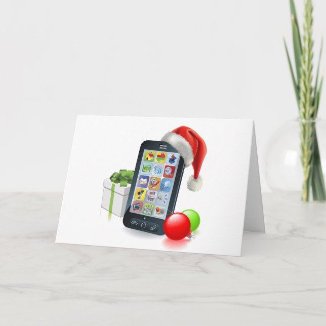 Weihnachts-Mobiltelefon Feiertagskarte (Vorderseite)