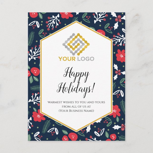 Weihnachts-Mod-Blume Logo-Visitenkarte Postkarte (Vorderseite)