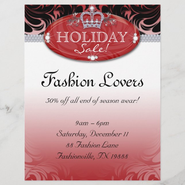 Weihnachts-Mode-Flyer Hair Salon Juwelierkrone Flyer (Vorne)