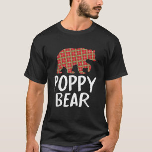Weihnachts-Mohnbär Rotes Buffalo Kariert Xmas Fali T-Shirt