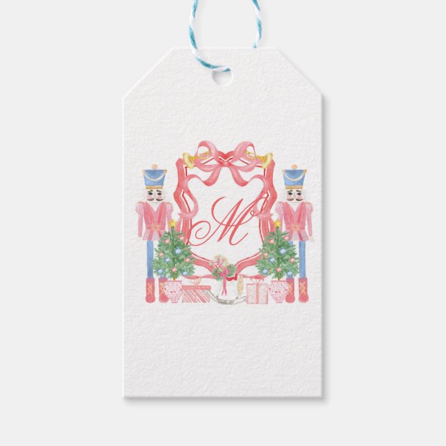 Weihnachts-Monogramm-Wappen Geschenkanhänger (Vorderseite)