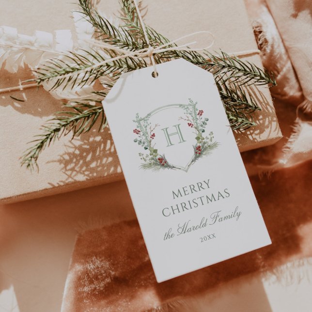 Weihnachts-Monogramm-Wappen Geschenkanhänger (Von Creator hochgeladen)