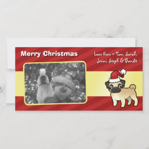 Weihnachts-Mops Feiertagskarte