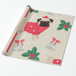 Weihnachts-Mops Geschenkpapier