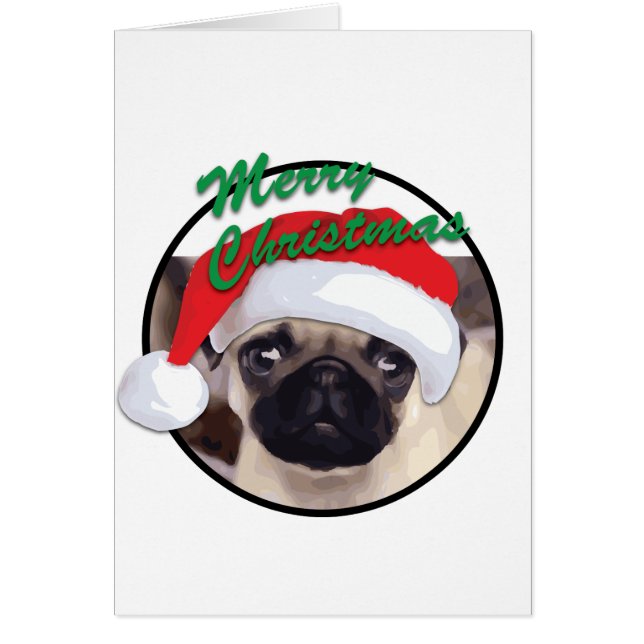 Weihnachts-Mops - Grußkarte (Vorne)