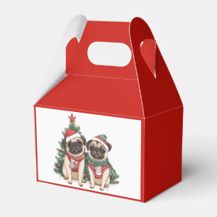 Weihnachts-Mops-Hunde Geschenkschachtel