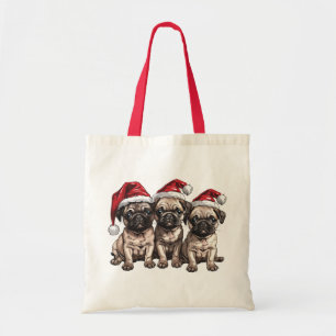Weihnachts-Mops Hunde Santa Tragetasche