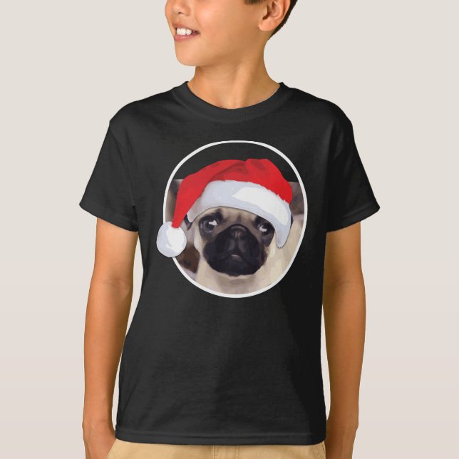 Weihnachts-Mops - Kids' Basic Hanes T - Shirt (Vorderseite)