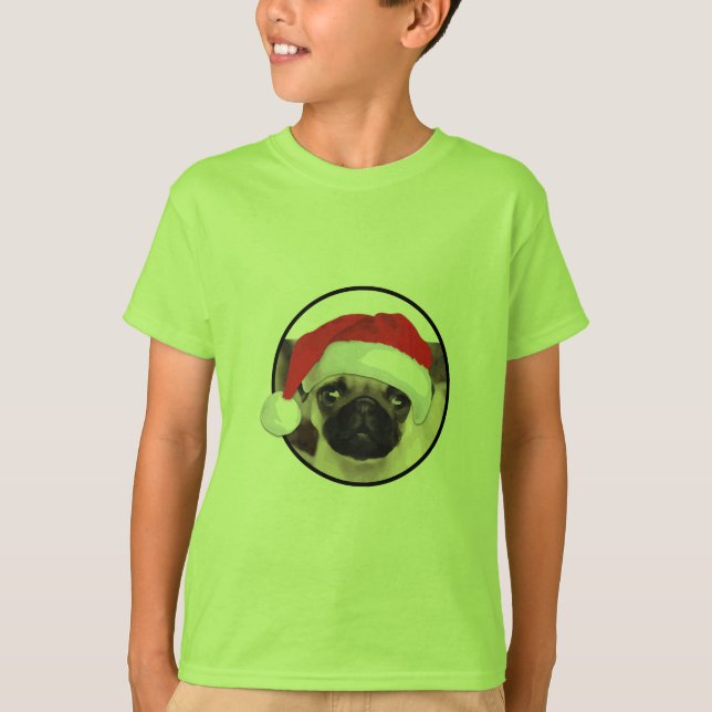 Weihnachts-Mops - Kids' Basic T - Shirt (Vorderseite)